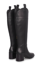 Canna Black Calf Leather Knee-High Riding Boots – 6.5cm Block Heel