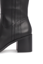 Canna Black Calf Leather Knee-High Riding Boots – 6.5cm Block Heel