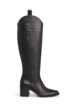 Canna Black Calf Leather Knee-High Riding Boots – 6.5cm Block Heel