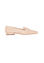 Cipó Beige Leather Square-Toe Loafers – Flat