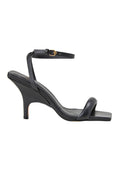 Cortiça Calf Black Leather Sandals – 9cm Ankle Strap Stiletto
