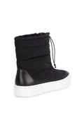 Andira Black Quilted Nylon Waterproof Winter Boots – White Platform Sole