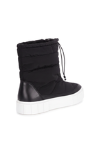 Andira Black Quilted Nylon Waterproof Winter Boots – White Platform Sole
