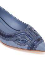 Begonia Blue Leather Ballerinas – Pointed Toe Flats