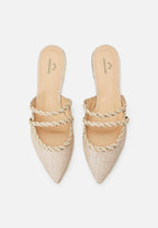 Amburana Textile Mules – Beige Sustainable Flat Slip-On