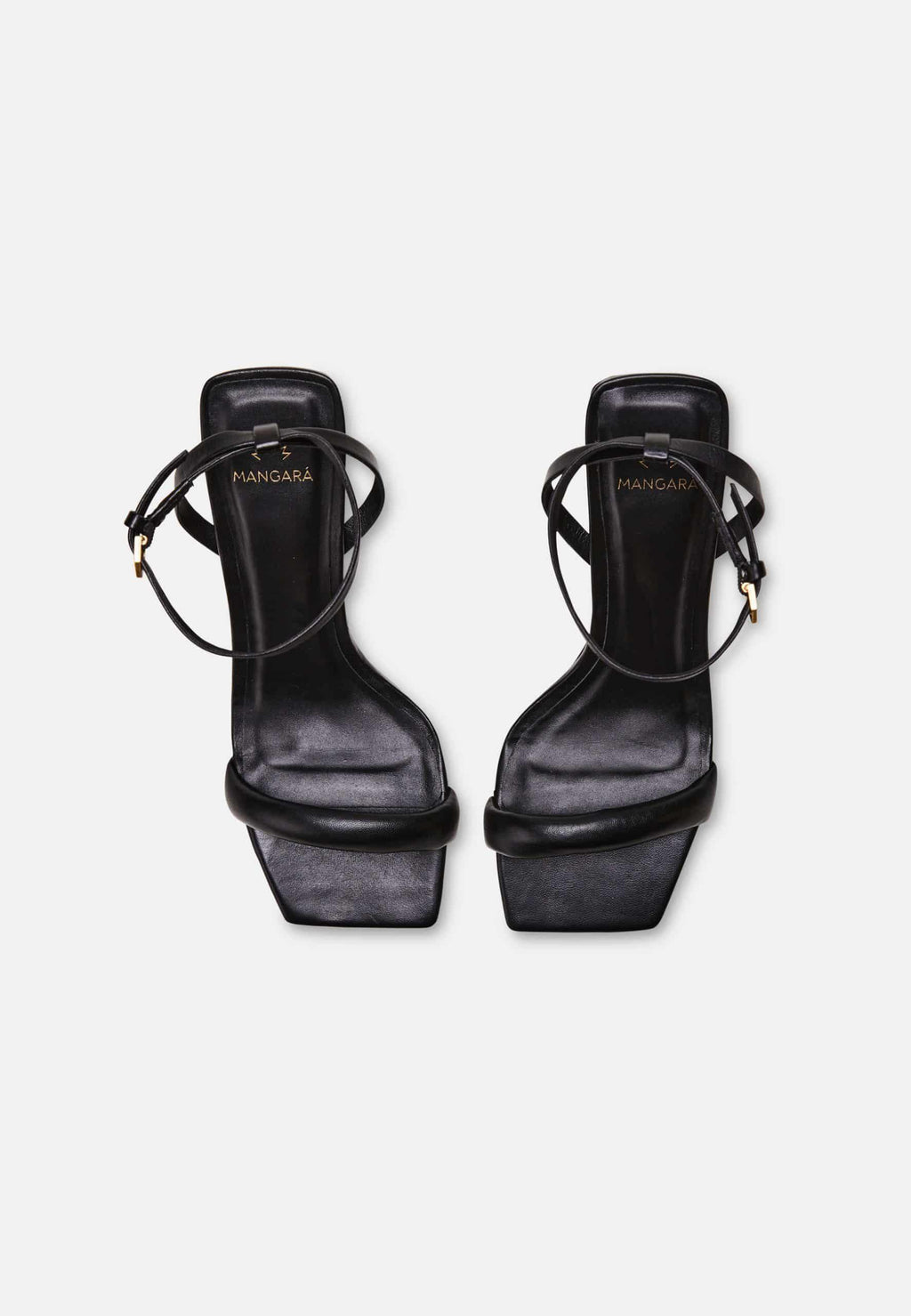 Cortiça Calf Black Leather Sandals – 9cm Ankle Strap Stiletto