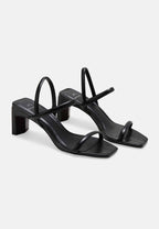 Palmito Goat Black Leather Sandals – 6.5cm Block Heel