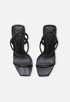 Palmito Goat Black Leather Sandals – 6.5cm Block Heel